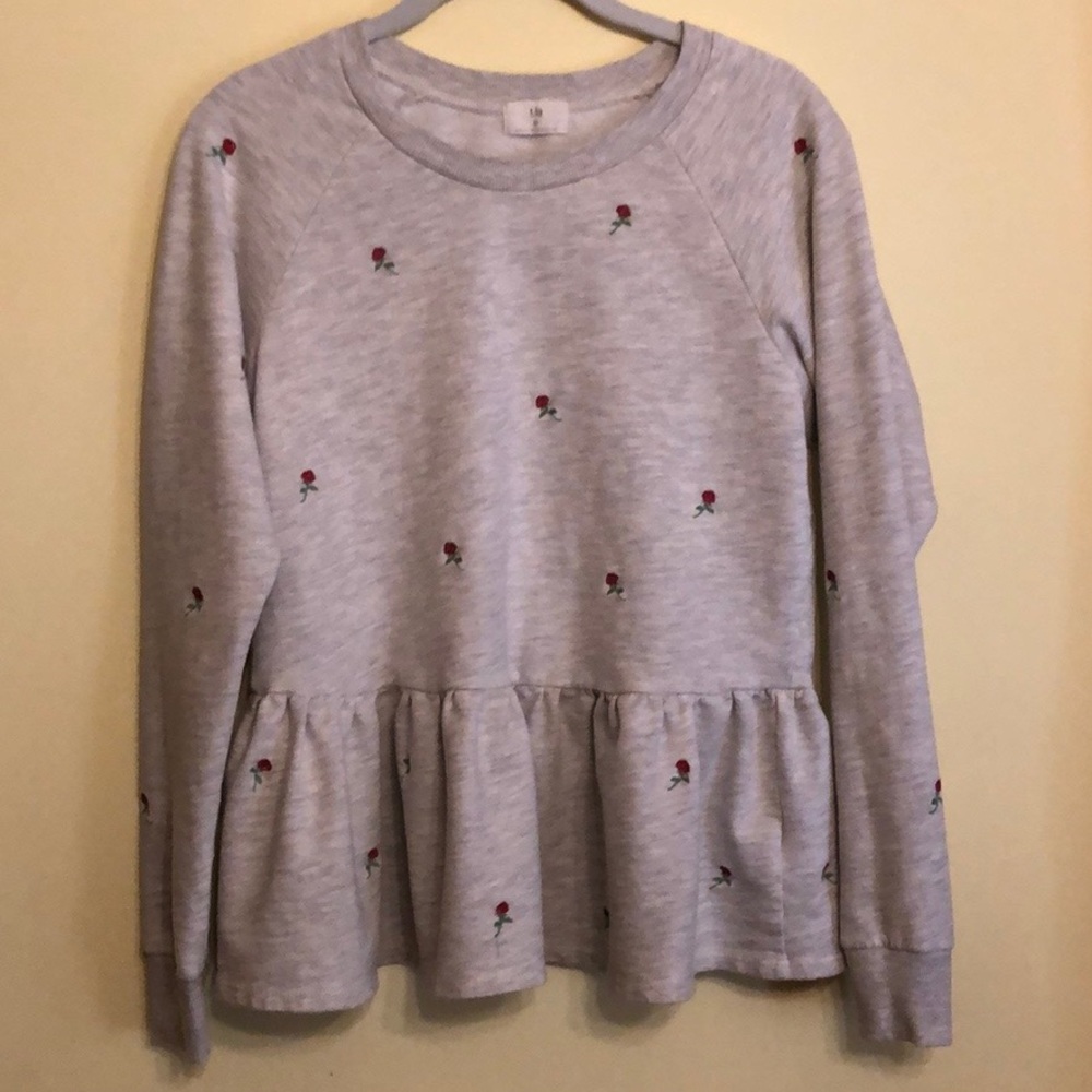 T.la Rose Peplum Sweatshirt